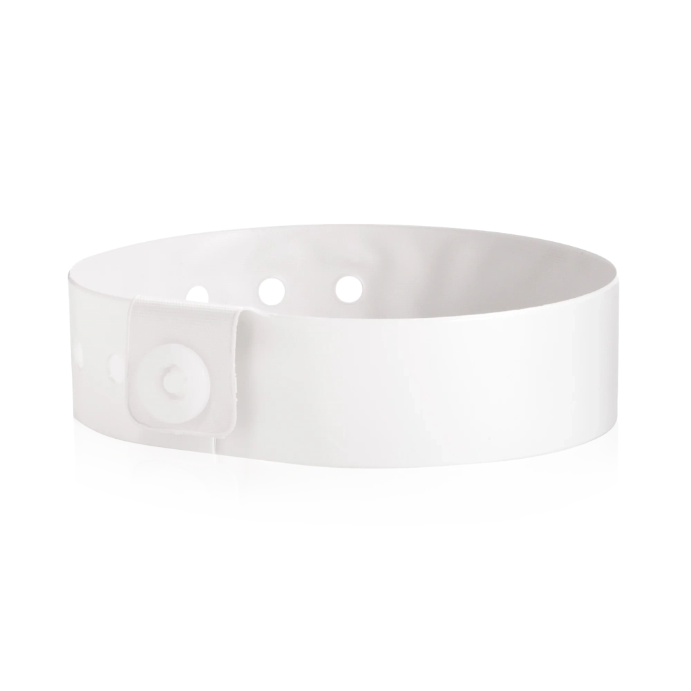 vinyl regular wristband in white - shown in round