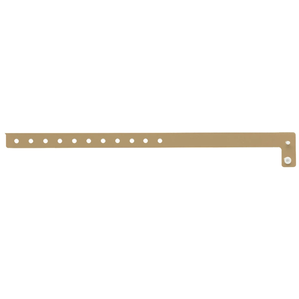 vinyl slim wristband in gold - shown in flat 