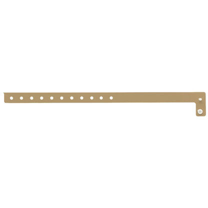 vinyl slim wristband in gold - shown in flat 