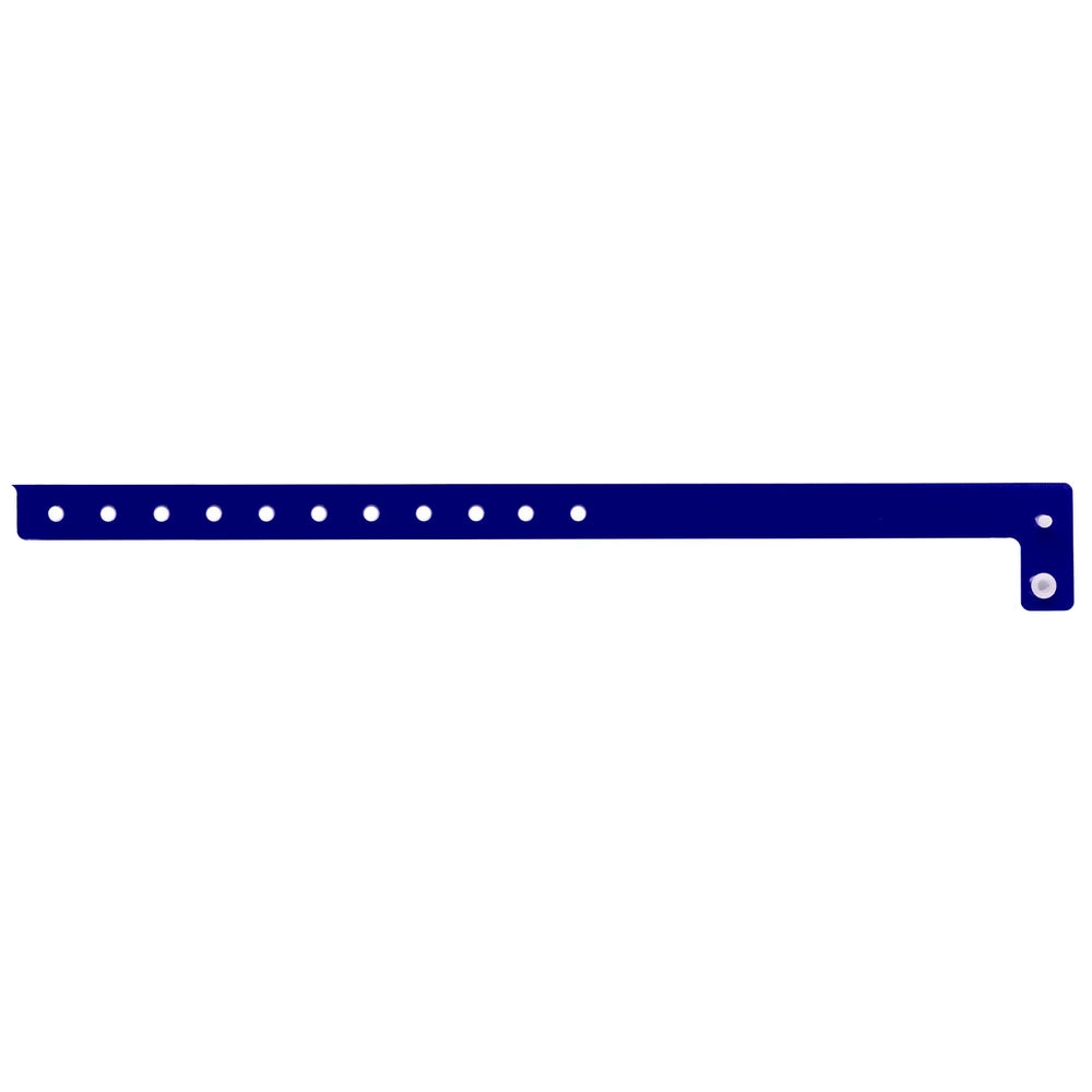 vinyl slim wristband in navy blue - shown in flat 