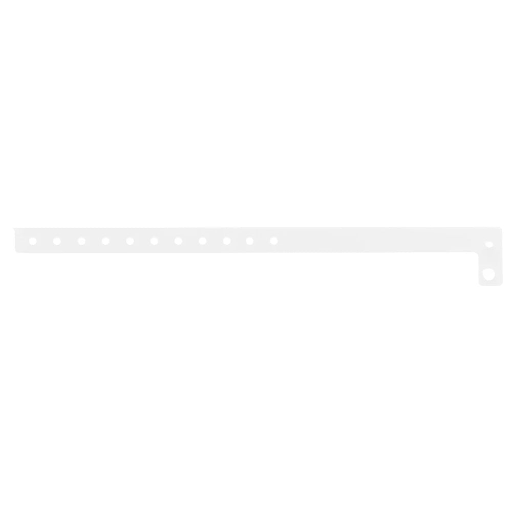 vinyl slim wristband in white - shown in flat 