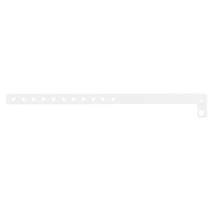 vinyl slim wristband in white - shown in flat 