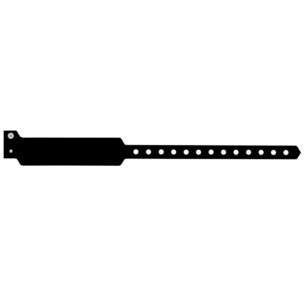vinyl wide face wristband in black - flat version shown 