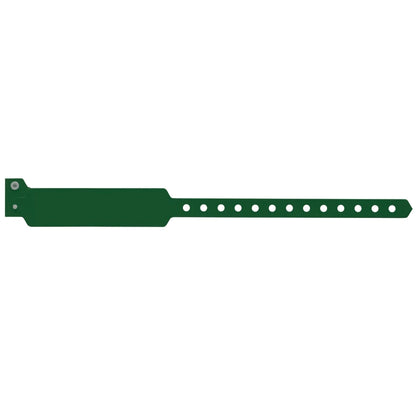 vinyl wide face wristband in forest green - flat version shown 