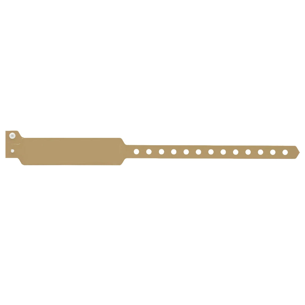 vinyl wide face wristband in gold - flat version shown 