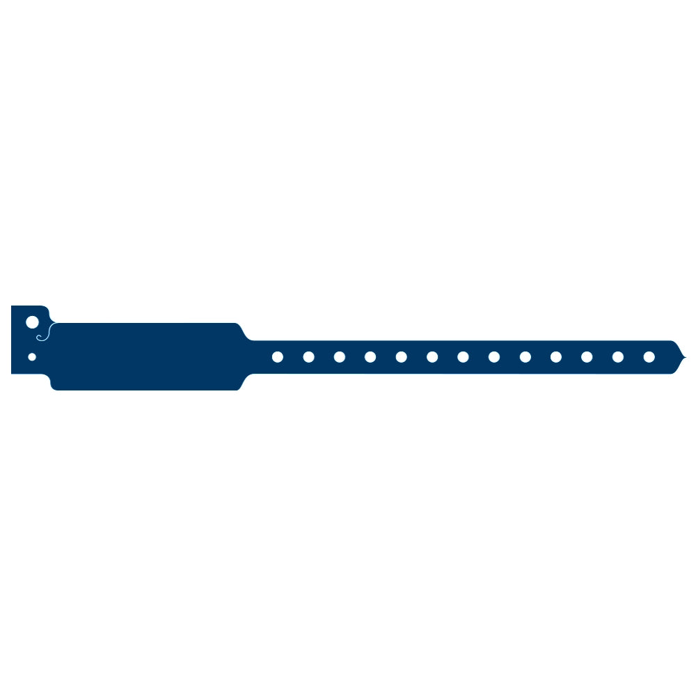 vinyl wide face wristband in navy blue - flat version shown 