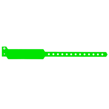 vinyl wide face wristband in neon green - flat version shown 