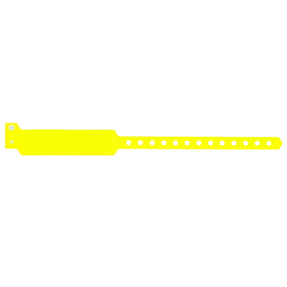 vinyl wide face wristband in neon yellow - flat version shown 