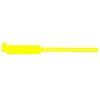 vinyl wide face wristband in neon yellow - flat version shown 