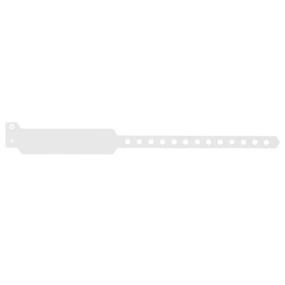 vinyl wide face wristband in white - flat version shown 