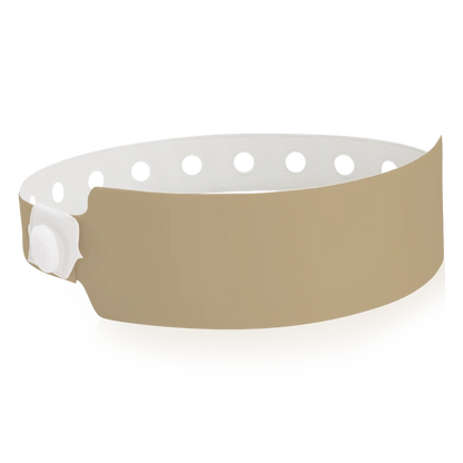 vinyl wide face wristband in gold - shown in round