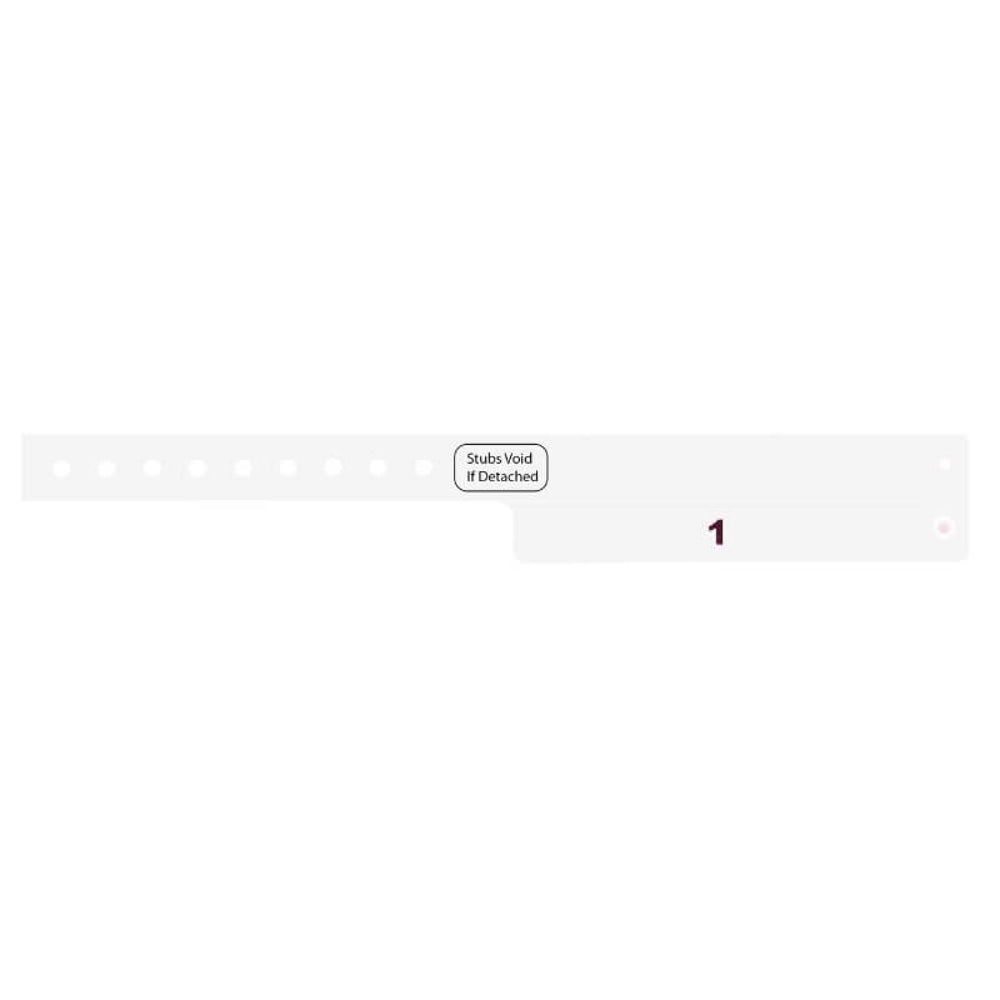 vinyl wristband with 1 tab in white - flat version shown 
