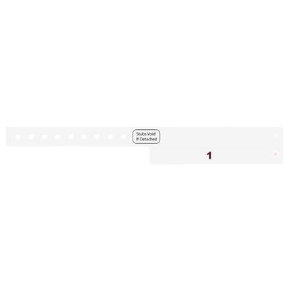 vinyl wristband with 1 tab in white - flat version shown 