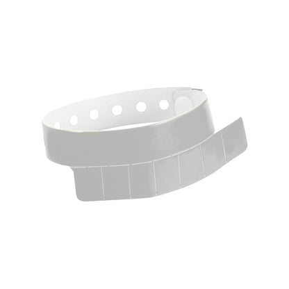 vinyl wristband with 7 tabs in silver - shown in round 