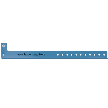 vinyl edgeglow wristbands with a placeholder to show where you can customize the wristband in blue