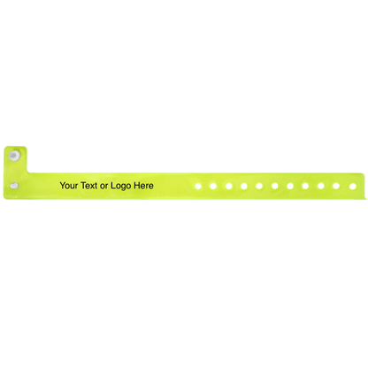 vinyl edgeglow wristbands with a placeholder to show where you can customize the wristband in yellow