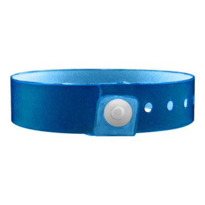 vinyl edgeglow wristband in blue - round version shown 