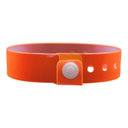 vinyl edgeglow wristband in orange - round version shown 