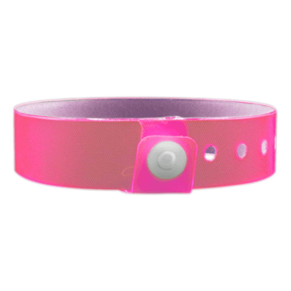 vinyl edgeglow wristband in pikn - round version shown 