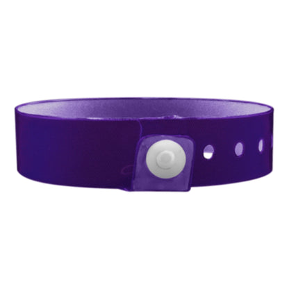 vinyl edgeglow wristband in purple - round version shown 