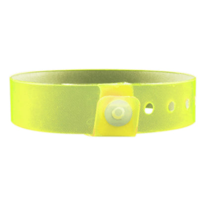 vinyl edgeglow wristband in yellow - round version shown 