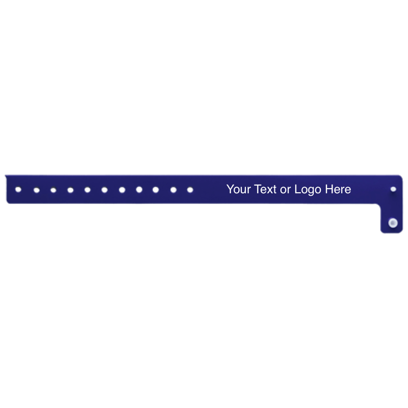 regular vinyl wristbands with a placeholder to show where you can customize the wristband in navy blue