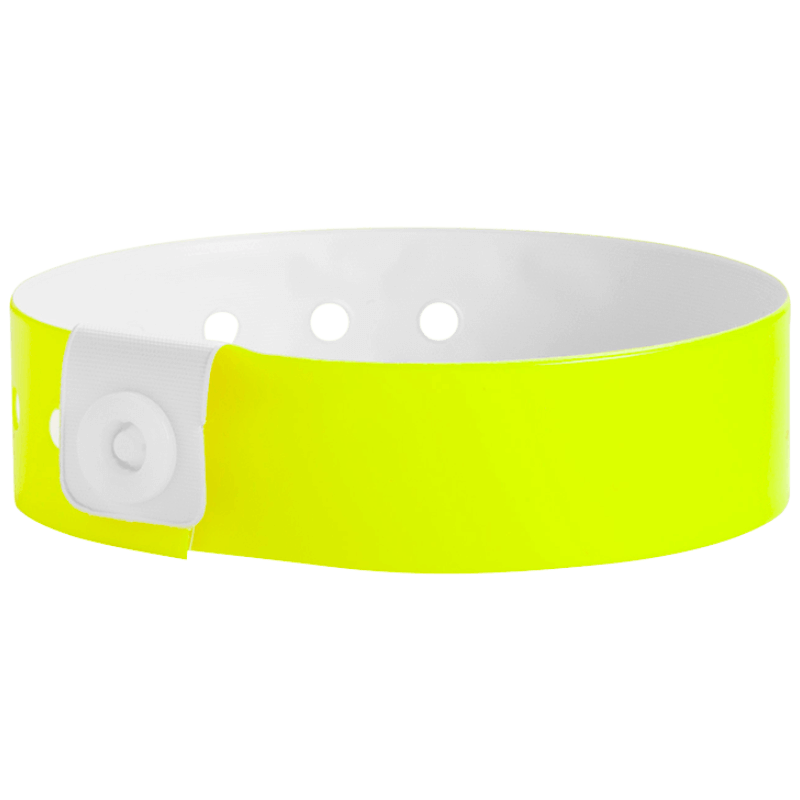 Regular vinyl wristband in neon yellow