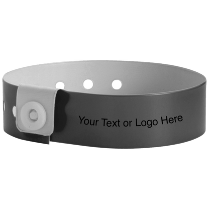 regular vinyl wristbands with a placeholder to show where you can customize the wristband in silver