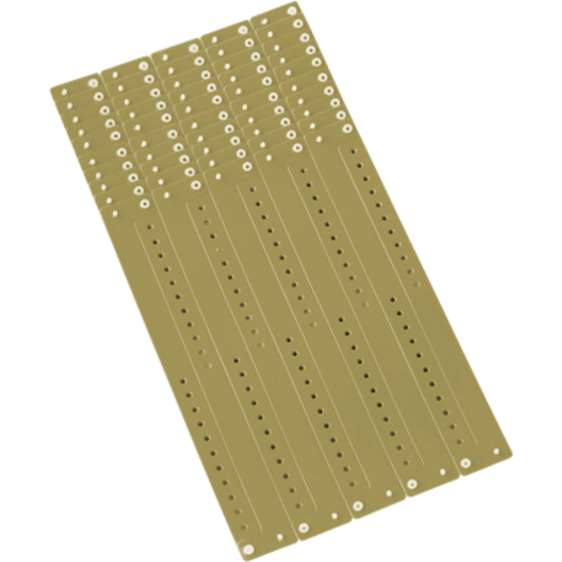 Regular vinyl wristband in sheets of 10 shown in gold