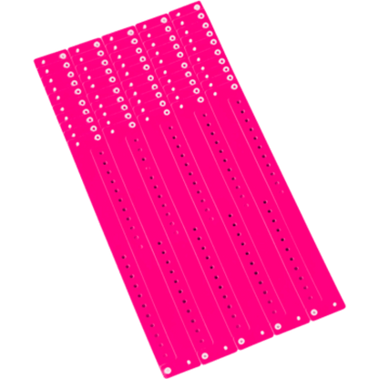 Regular vinyl wristband in sheets of 10 shown in Neon pink