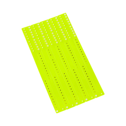 vinyl regular wristband in neon yellow - shown in sheets of 10 