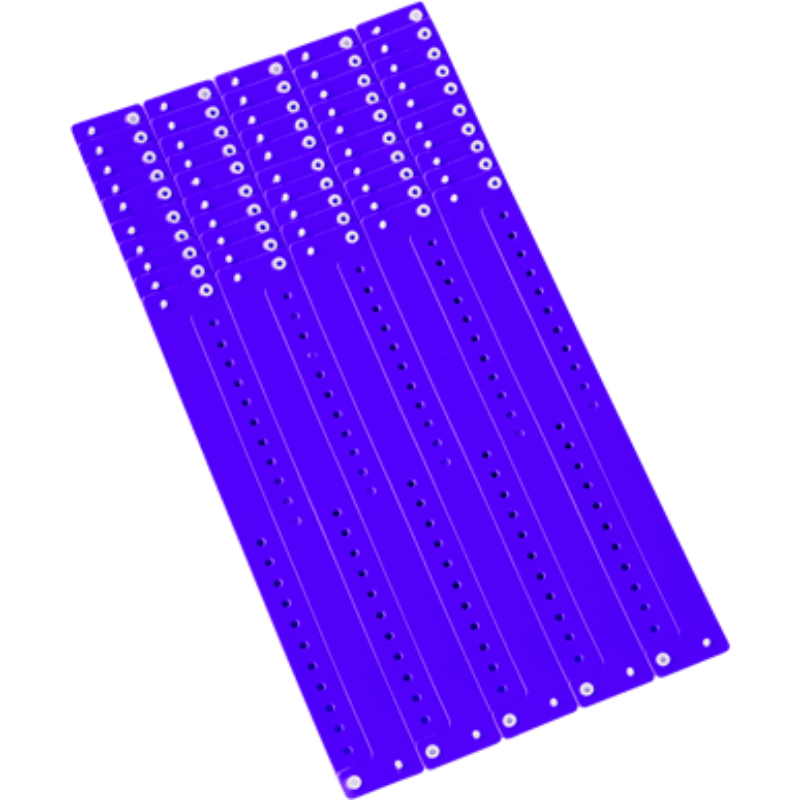 Regular vinyl wristband in sheets of 10 shown in purple