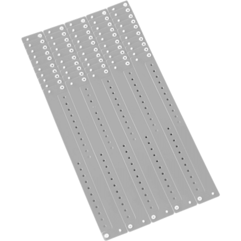 Regular vinyl wristband in sheets of 10 shown in silver