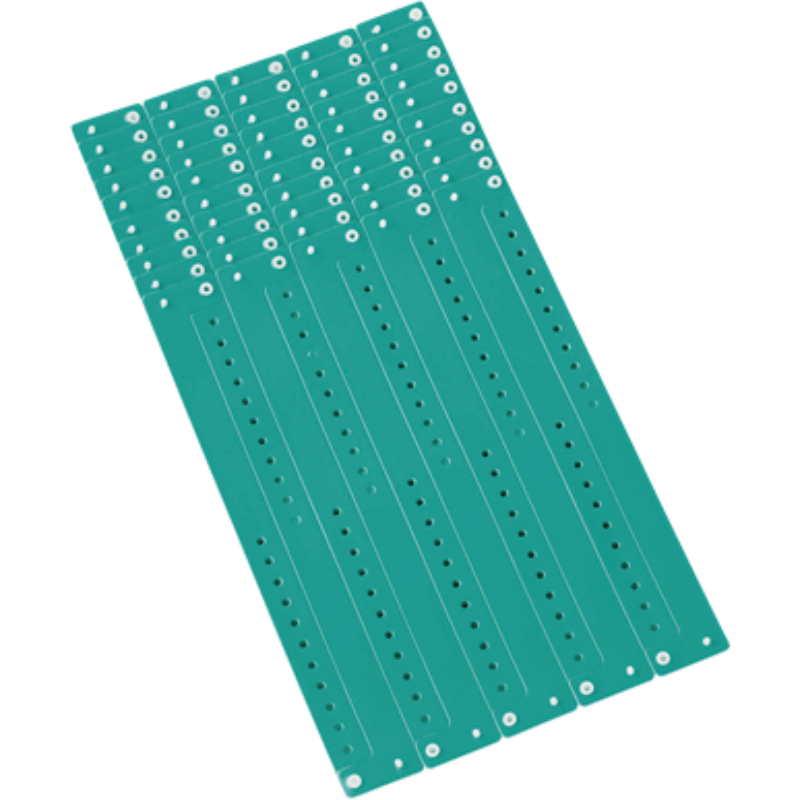 Regular vinyl wristband in sheets of 10 shown in teal