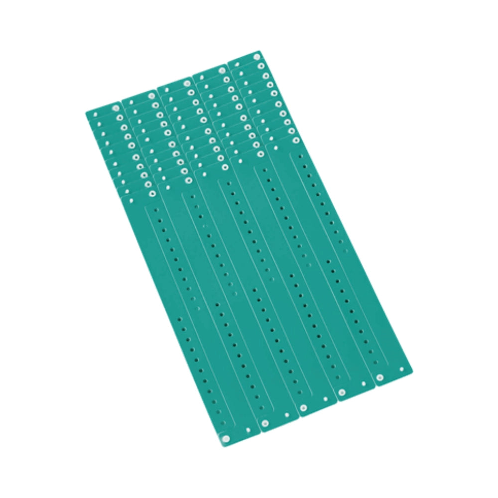 vinyl regular wristband in teal - shown in sheets of 10 