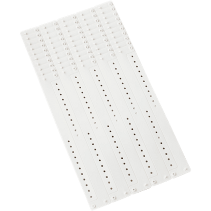 Regular vinyl wristband in sheets of 10 shown in white