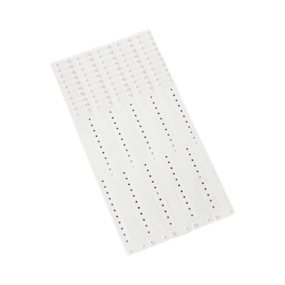 vinyl regular wristband in white - shown in sheets of 10 
