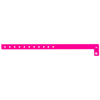 Vinyl slim wristband shown in neon pink