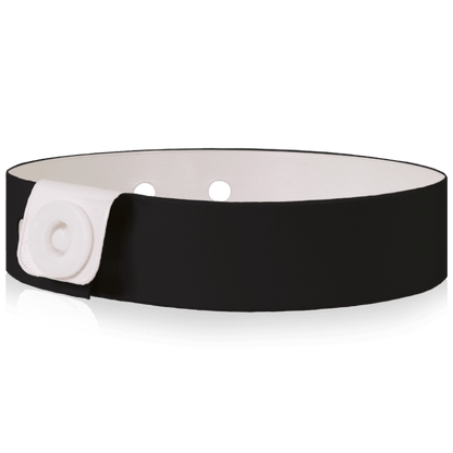 Vinyl slim wristband shown in Black
