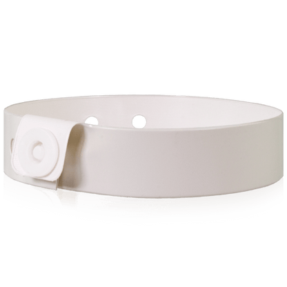 Vinyl slim wristband shown in White