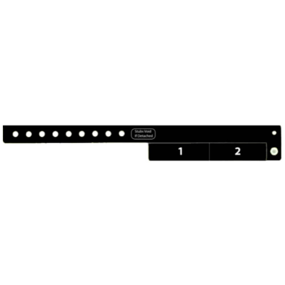 vinyl wristband with 2 tab in black - flat version shown 