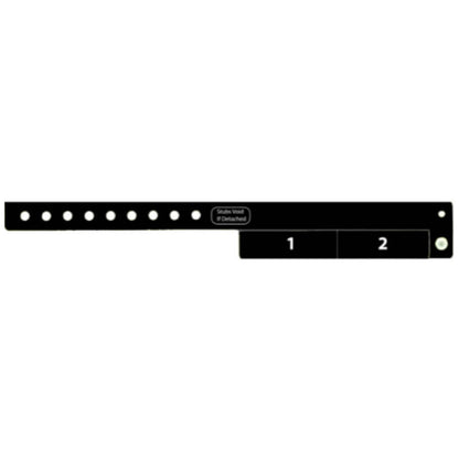 vinyl wristband with 2 tab in black - flat version shown 