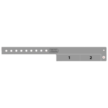 vinyl wristband with 2 tab in silver - flat version shown 