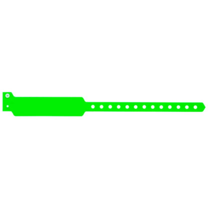 Wide face vinyl solid wristbands in neon green