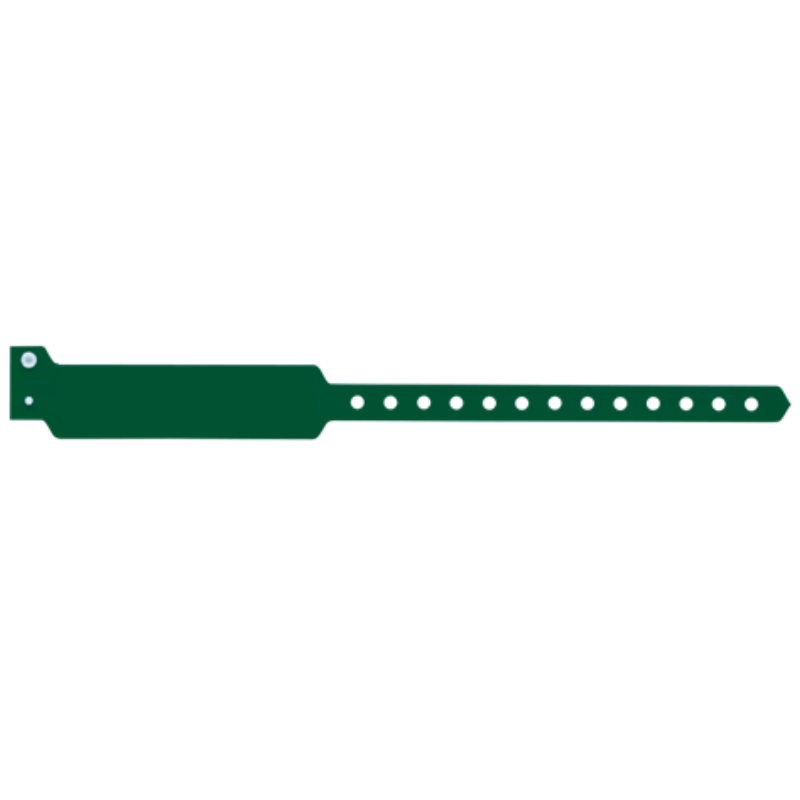 Wide face vinyl solid wristbands in forest green