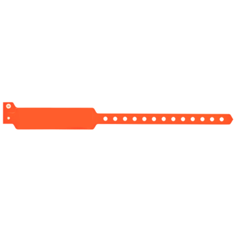 Wide face vinyl solid wristbands in neon orange