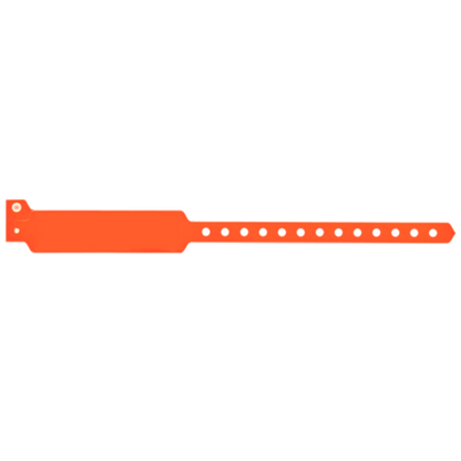 Wide face vinyl solid wristbands in neon orange