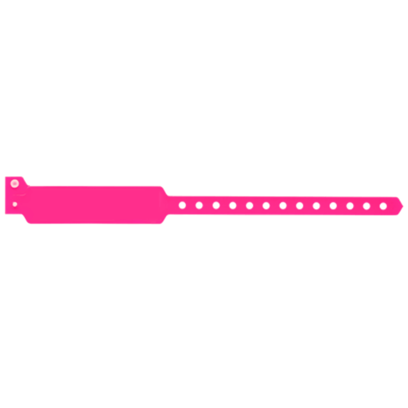 Wide face vinyl solid wristbands in neon pink