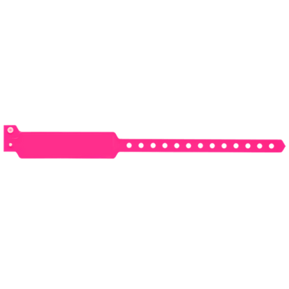 Wide face vinyl solid wristbands in neon pink