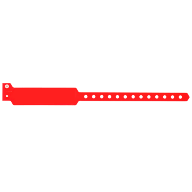 Wide face vinyl solid wristbands in neon red